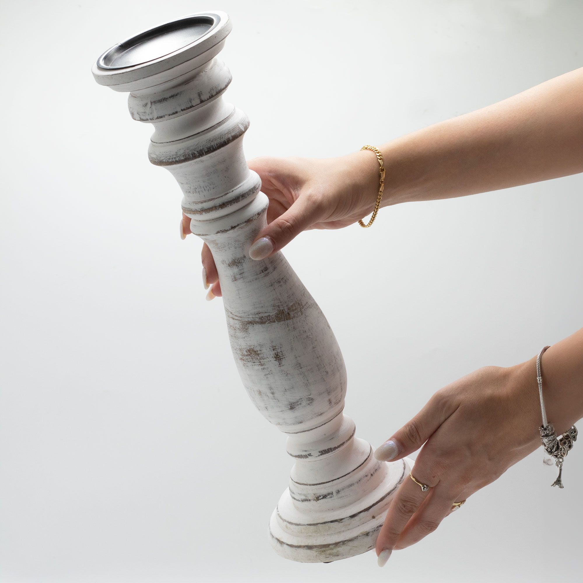 Candelabro clásico - Blanco - 373x10cm - Grande - Imagen 3