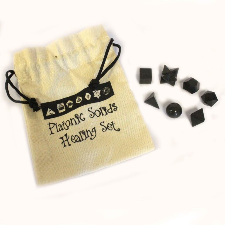 Juego geométrico de siete piezas de ágata negra