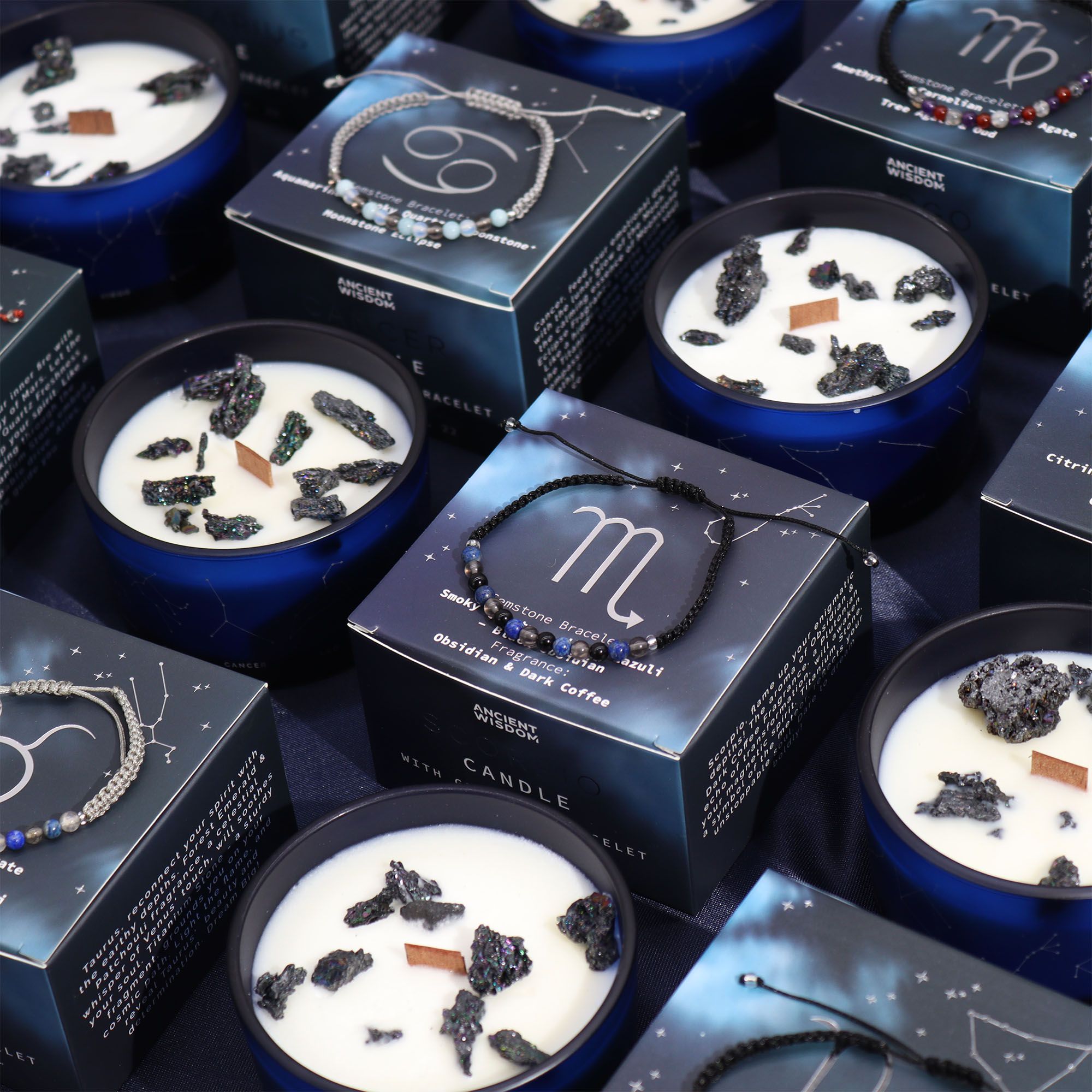 Vela de cristal del zodiaco con pulsera de piedras preciosas - Aquarious - Imagen 5