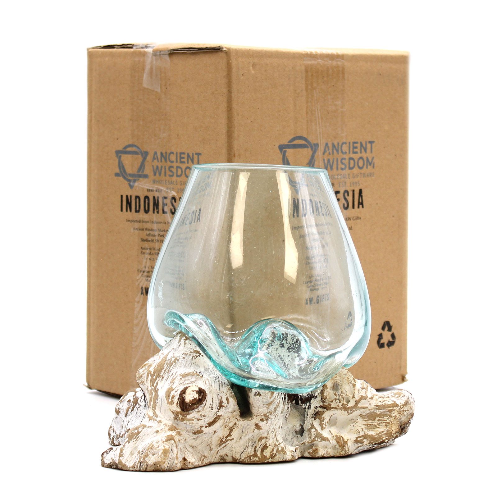 Vidrio fundido sobre madera blanqueada - Cuenco grande - Imagen 3