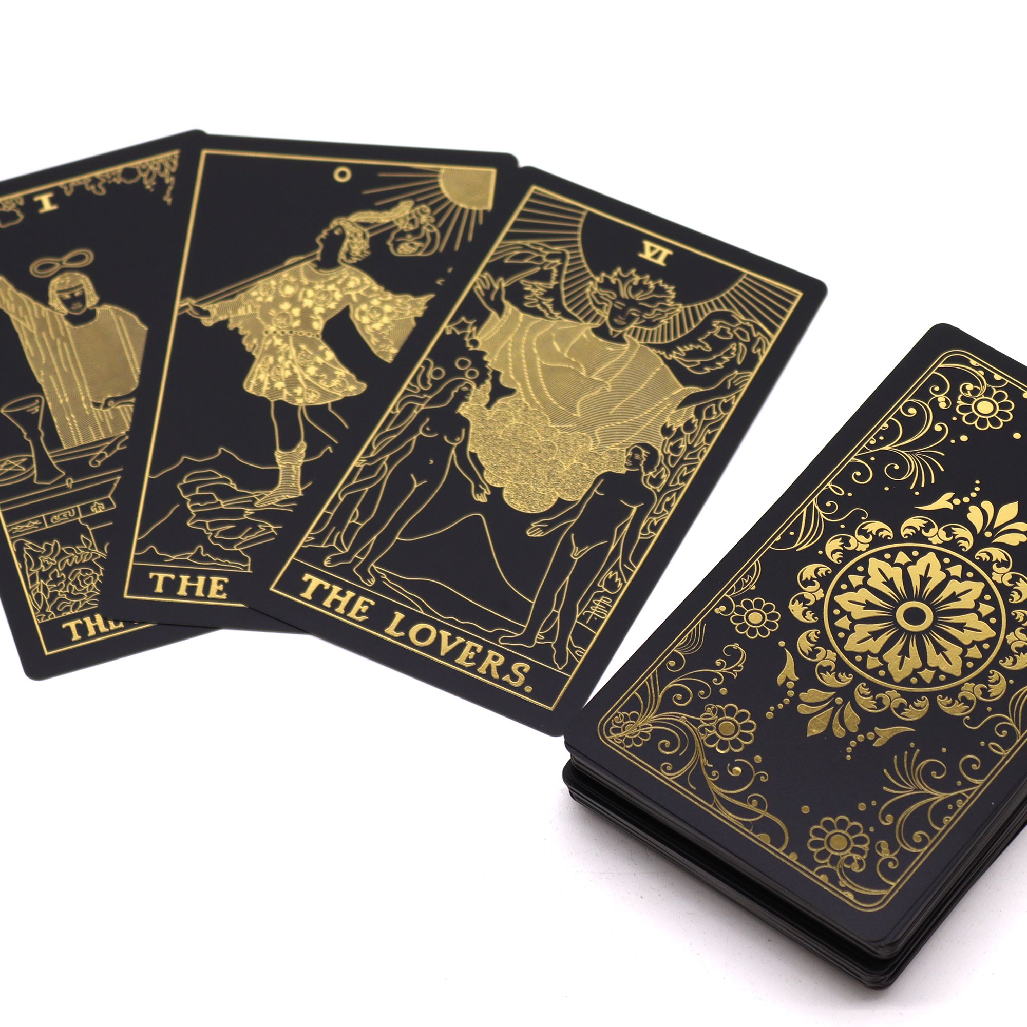 Tarot de color Dorado con Libro - Caja de Regalo