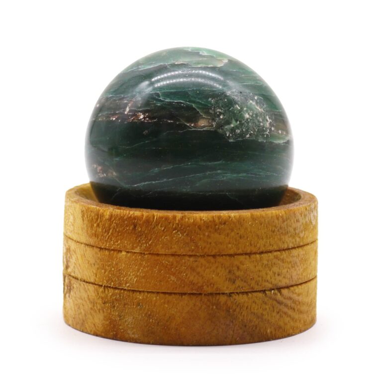 Esfera de cristal de piedra preciosa de 50 mm - Jade indio con soporte