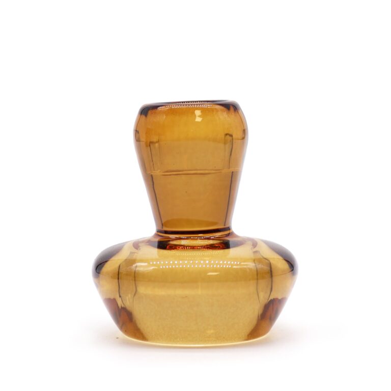 Portavelas reversible con diseño de seta para cena / vela de té - Ámbar antiguo