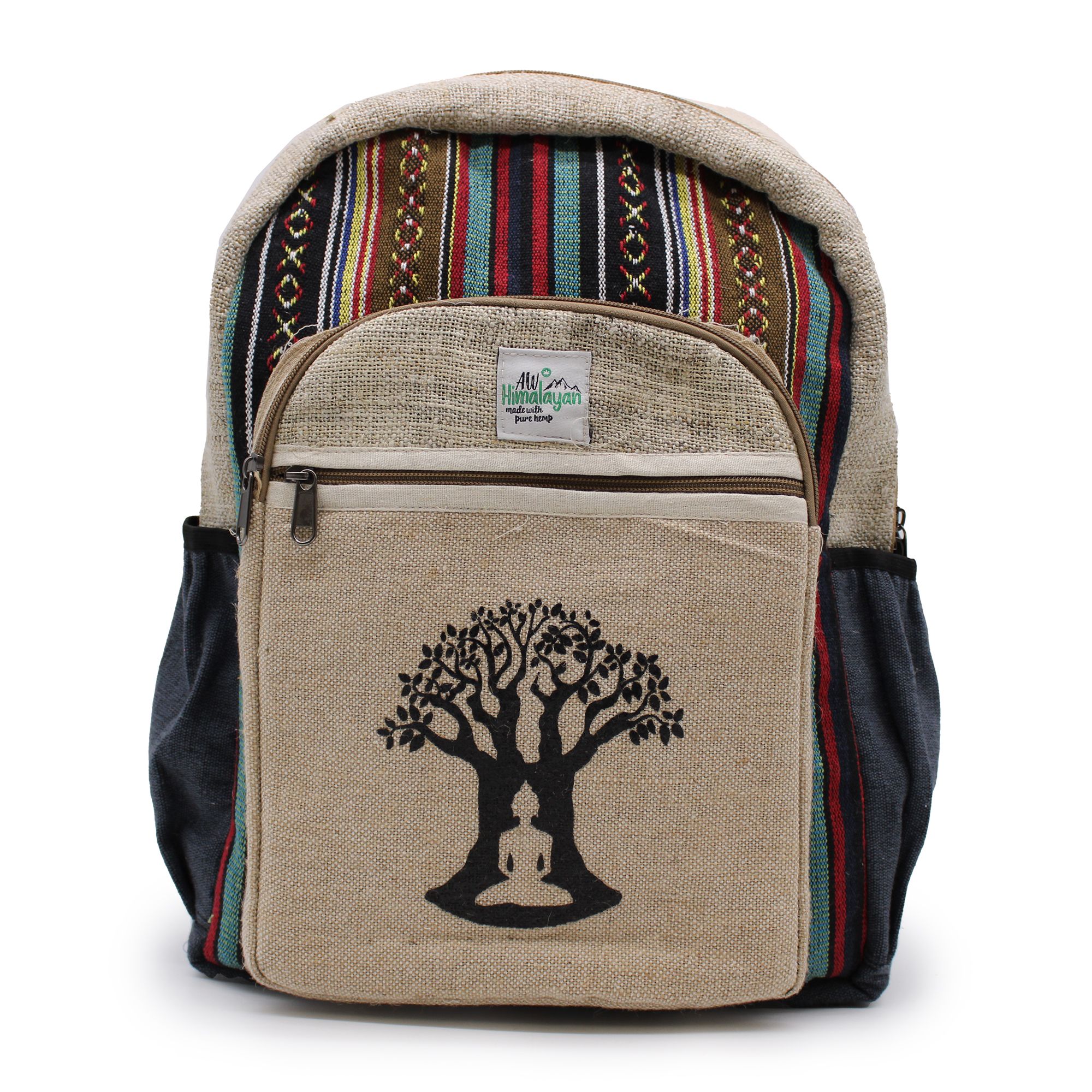 Mochila Grande De Cáñamo - Bohdi Tree Design - Imagen 4