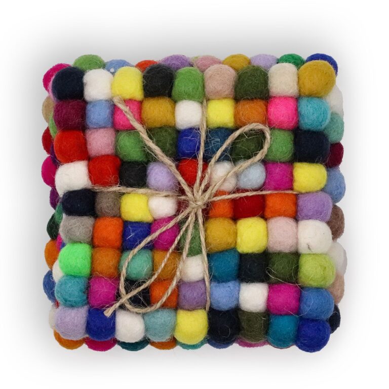 Posavasos cuadrados de fieltro de 10 cm, multicolor multicolor (juego de 4)