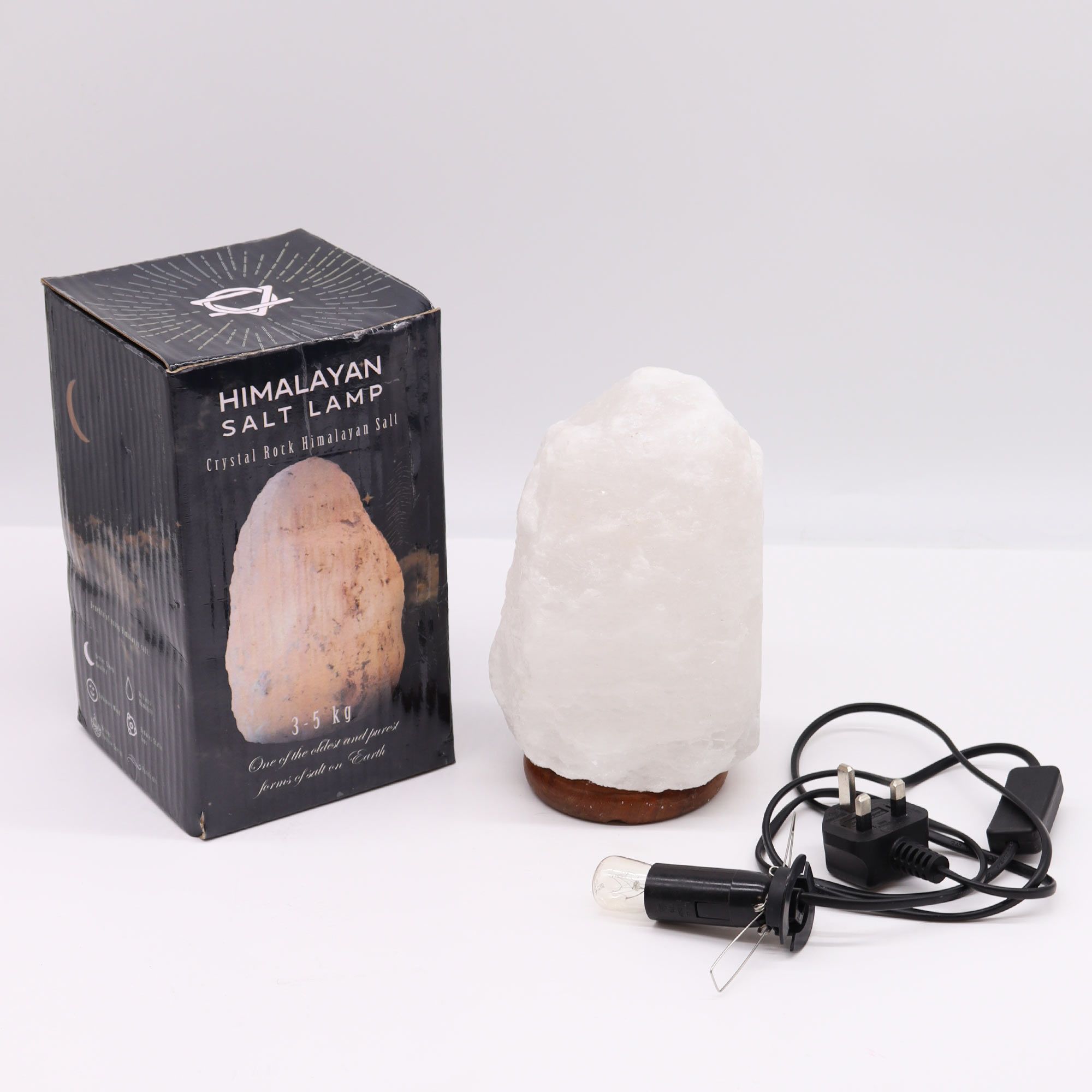 Lámpara de Sal del Himalaya de Cristal de Roca - & Base apx 3-5kg - Imagen 2