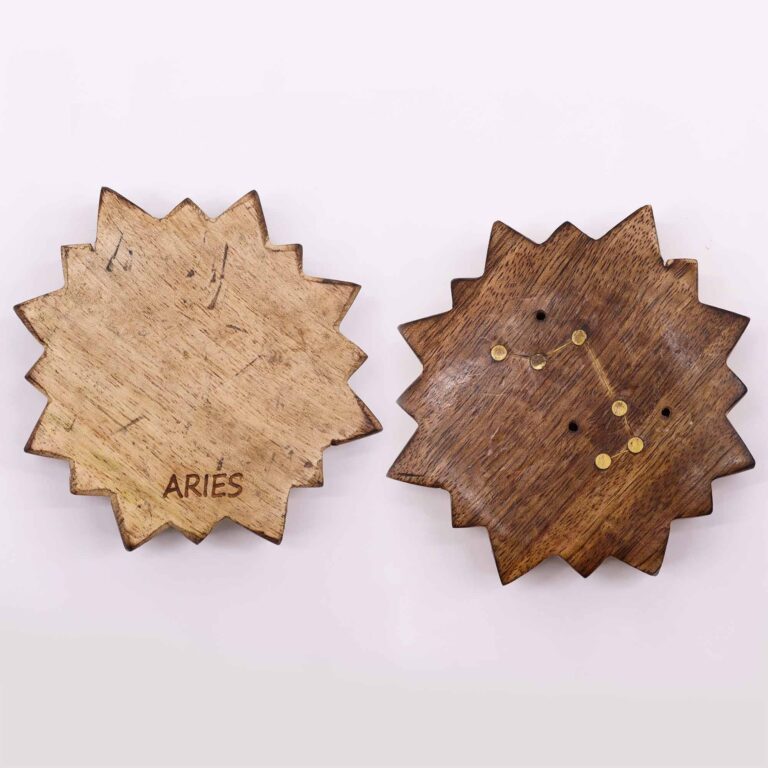 Quemador de incienso con signos del zodíaco de latón grabado - Sol