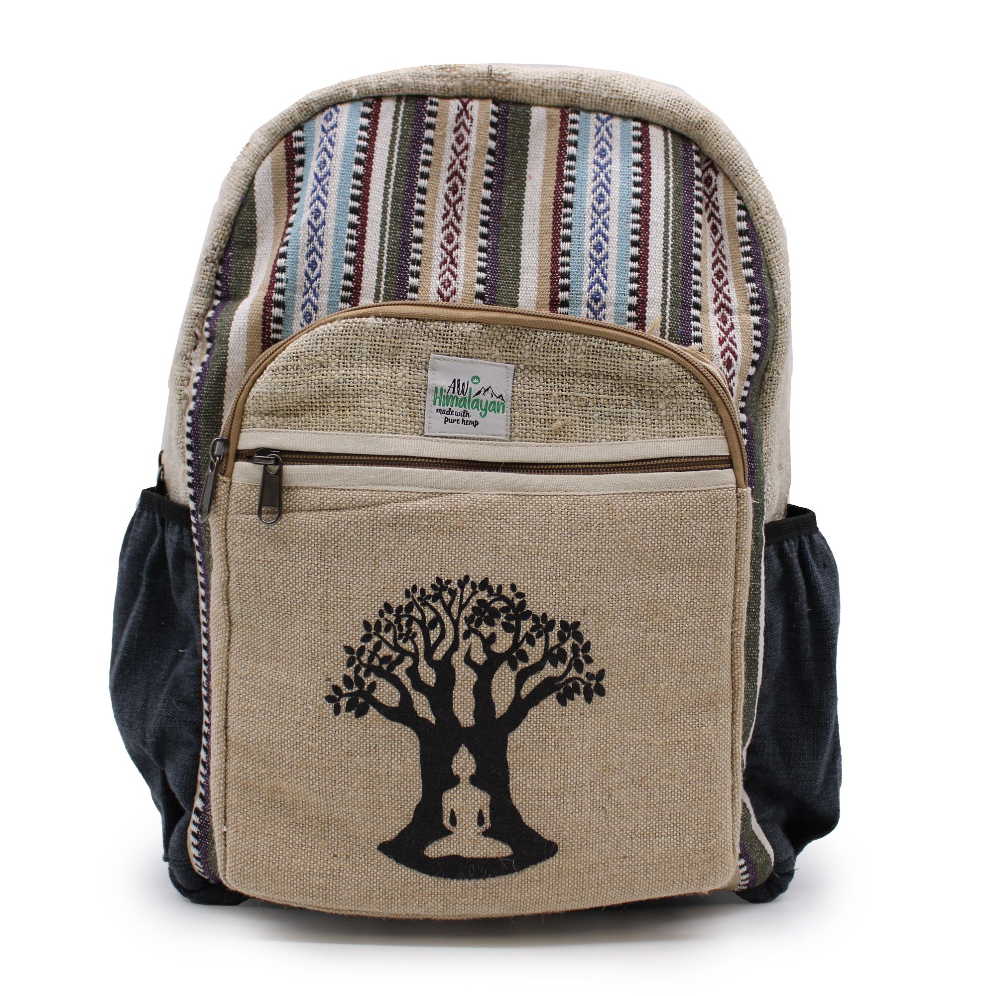 Mochila Grande De Cáñamo - Bohdi Tree Design - Imagen 2