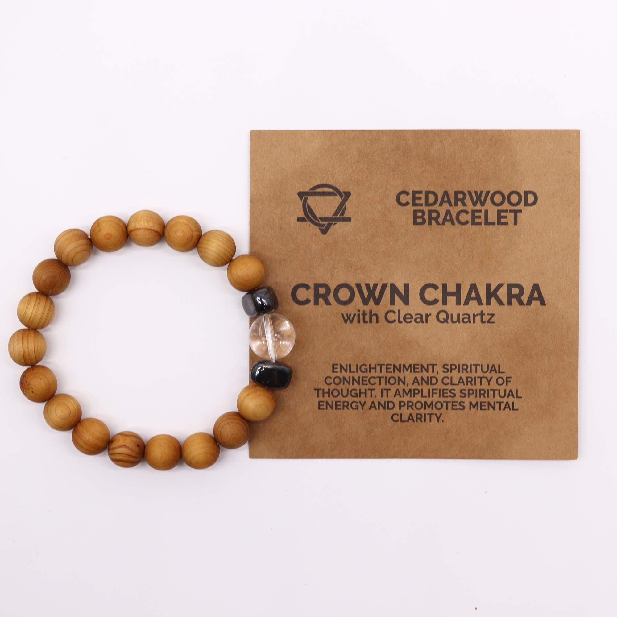 Pulsera de Cedro - Chakra Corona - Cuarzo Claro - Imagen 2