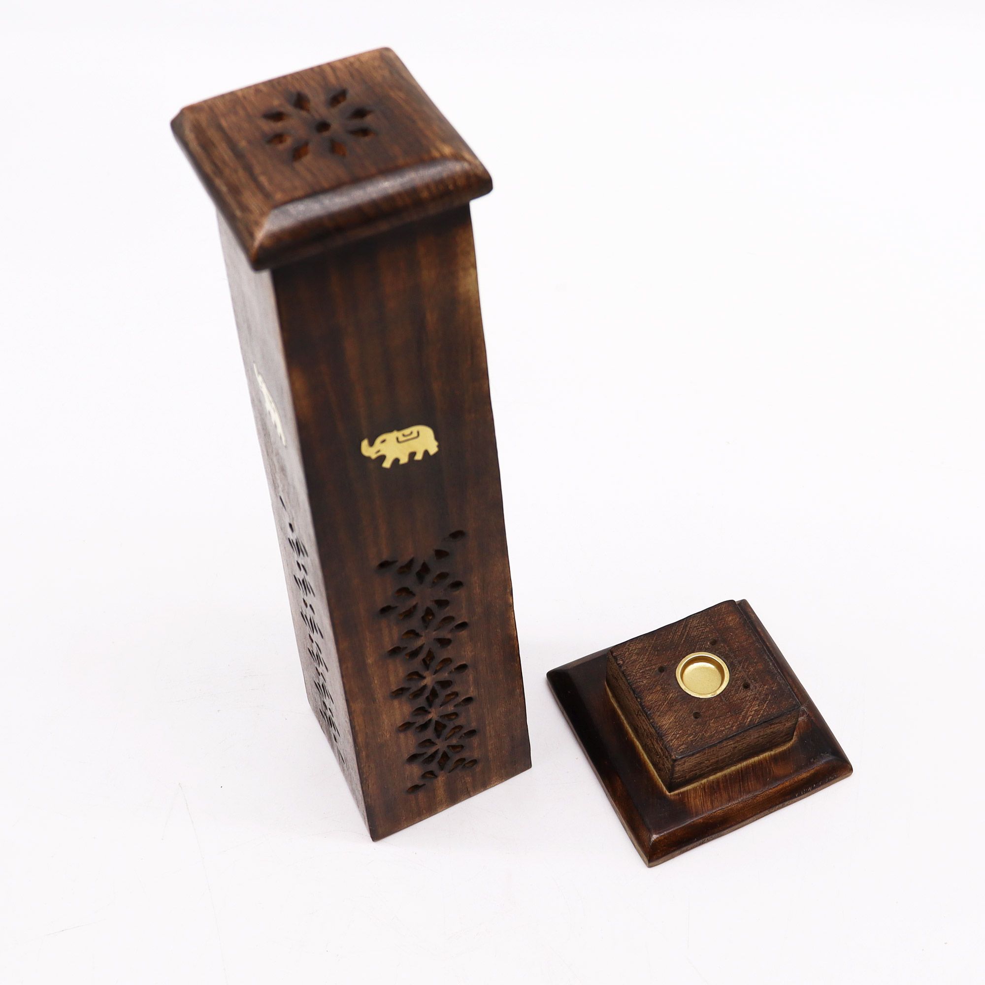 Box of 2 Tapered Incense Tower - Mango Wood - Imagen 2