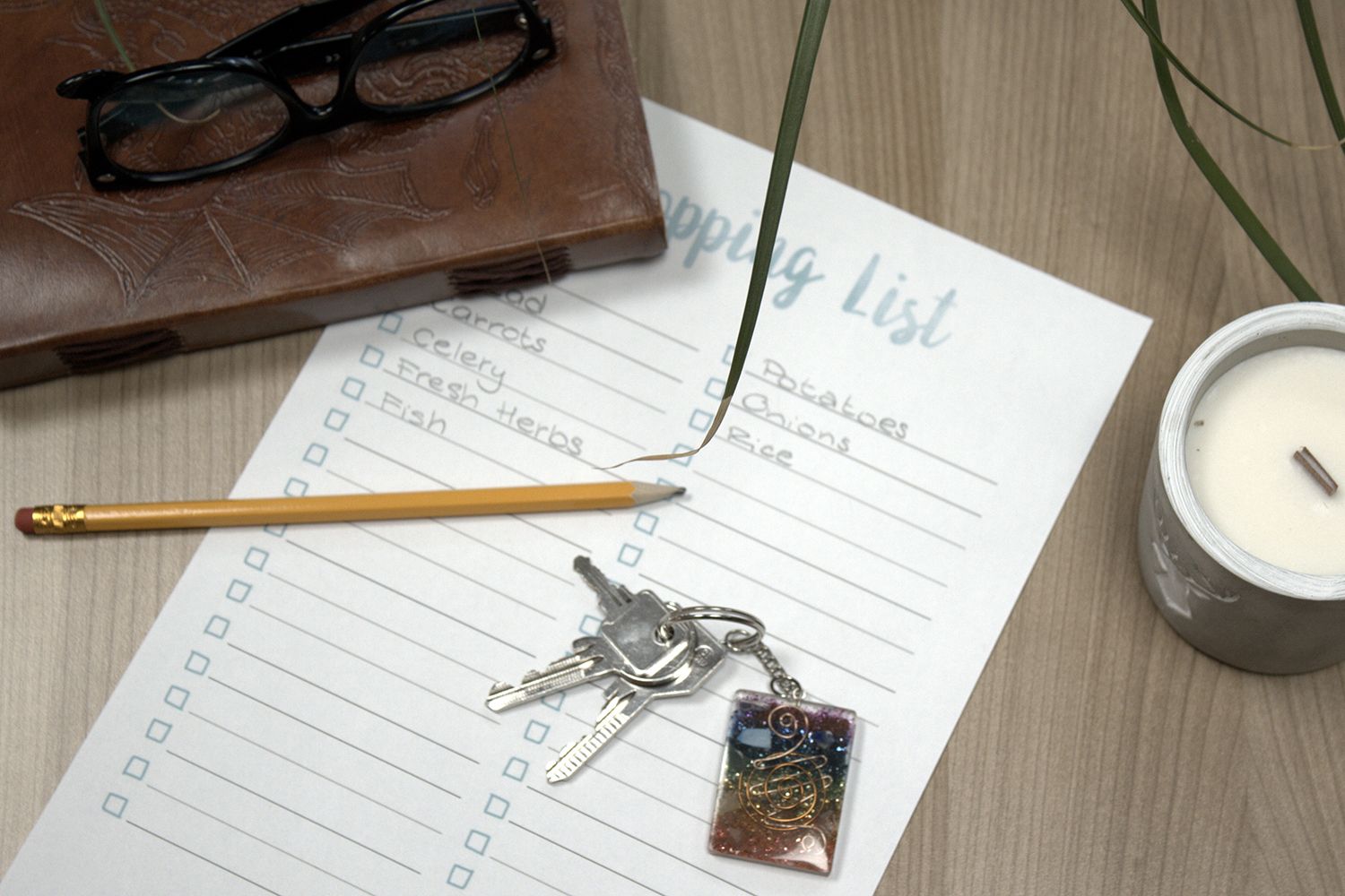 Llavero de orgonita Power - Corazones de Cuarzo Rosa Hoja de Oro - Imagen 2