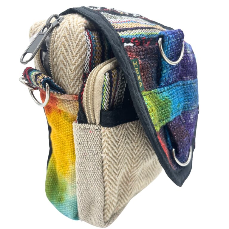 Bolso bandolera de cáñamo teñido