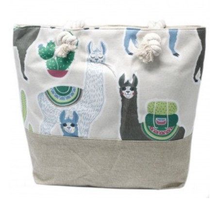 Bolso shopper con asa de cuerda - Llamas - Imagen 4