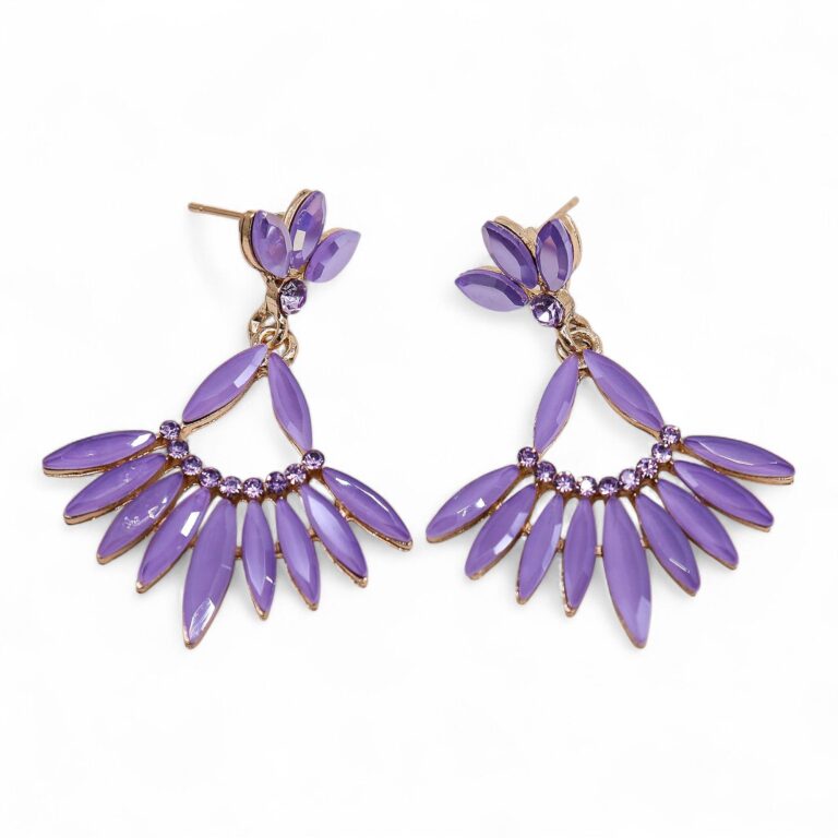 Pendientes de Cristal Vintage - Largo - Lavanda