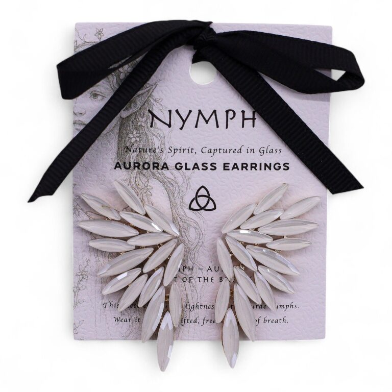 Pendientes de Cristal Vintage - Alas de ángel - Perla