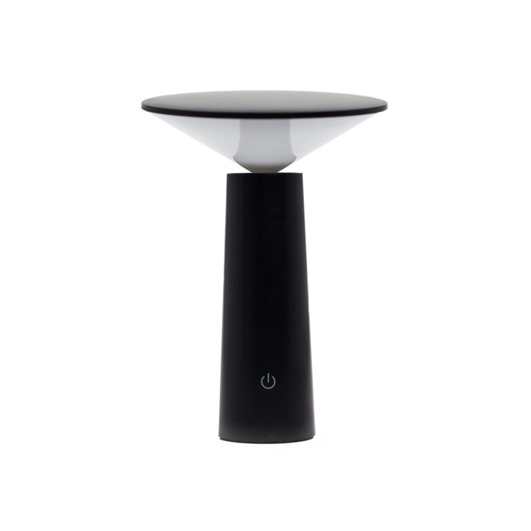 Lámpara táctil - Champiñón negro ajustable - luz con patrón USB (C) - Recargable (2000 vatios)